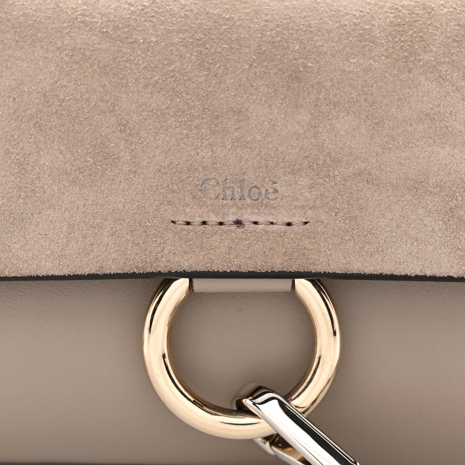 Chloe Suede Calfskin Mini Faye Shoulder Bag Motty Grey 8 of 10