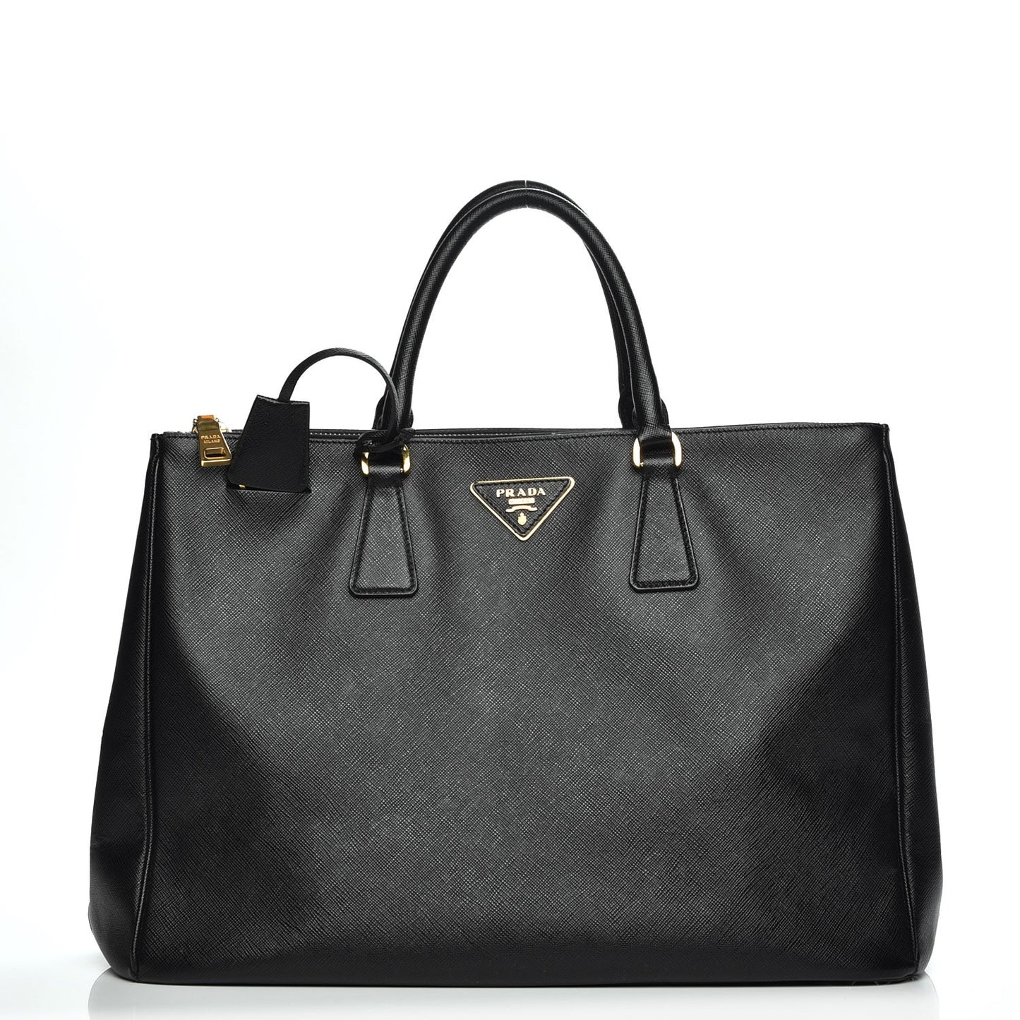 Saffiano Large Galleria Double Zip Tote Black