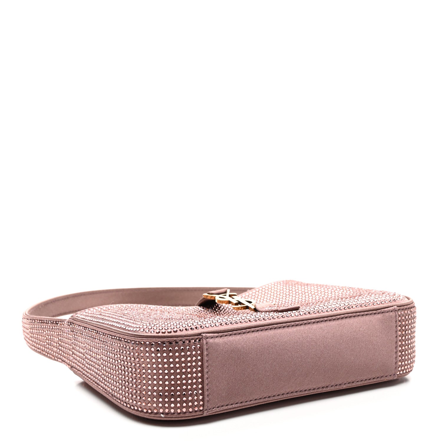 Saint Laurent Satin Crystal Le 5 A 7 Mini Hobo Elderberry 4 of 9