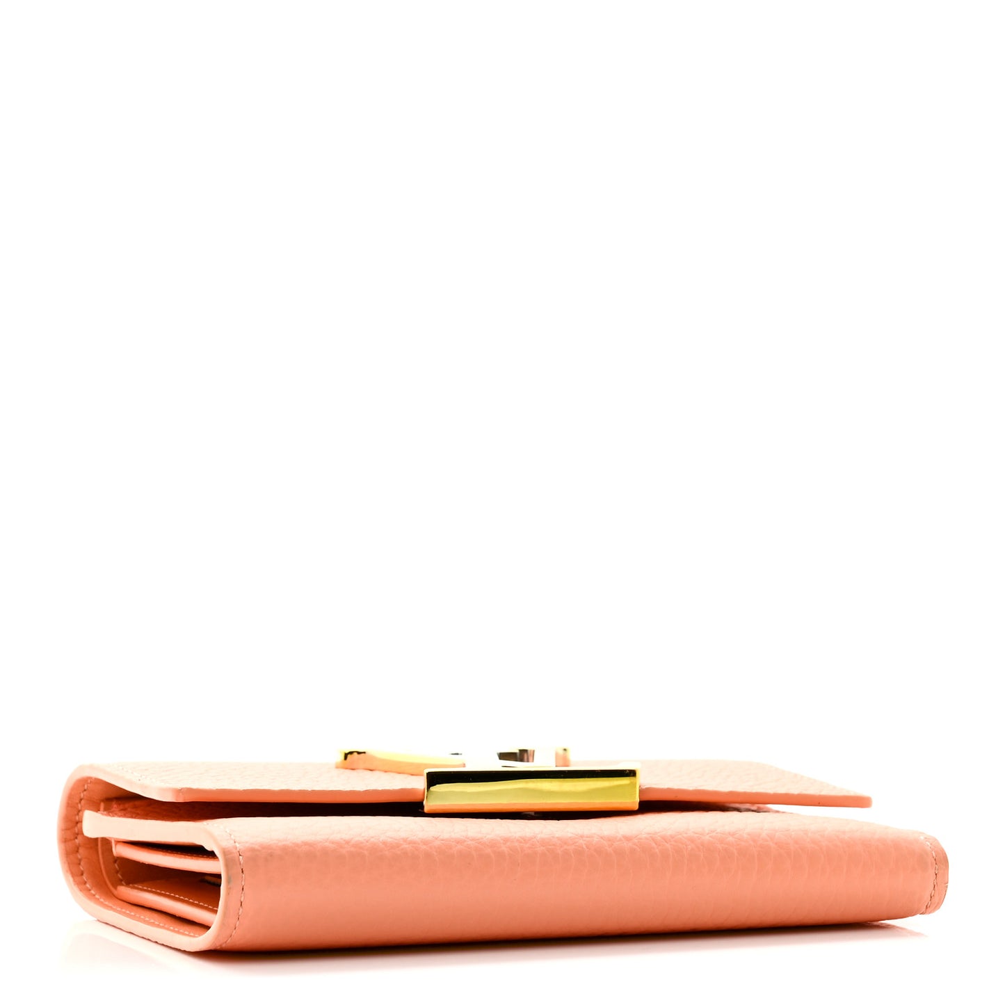 Taurillon Capucines Compact Maxi Wallet Apricot Orange