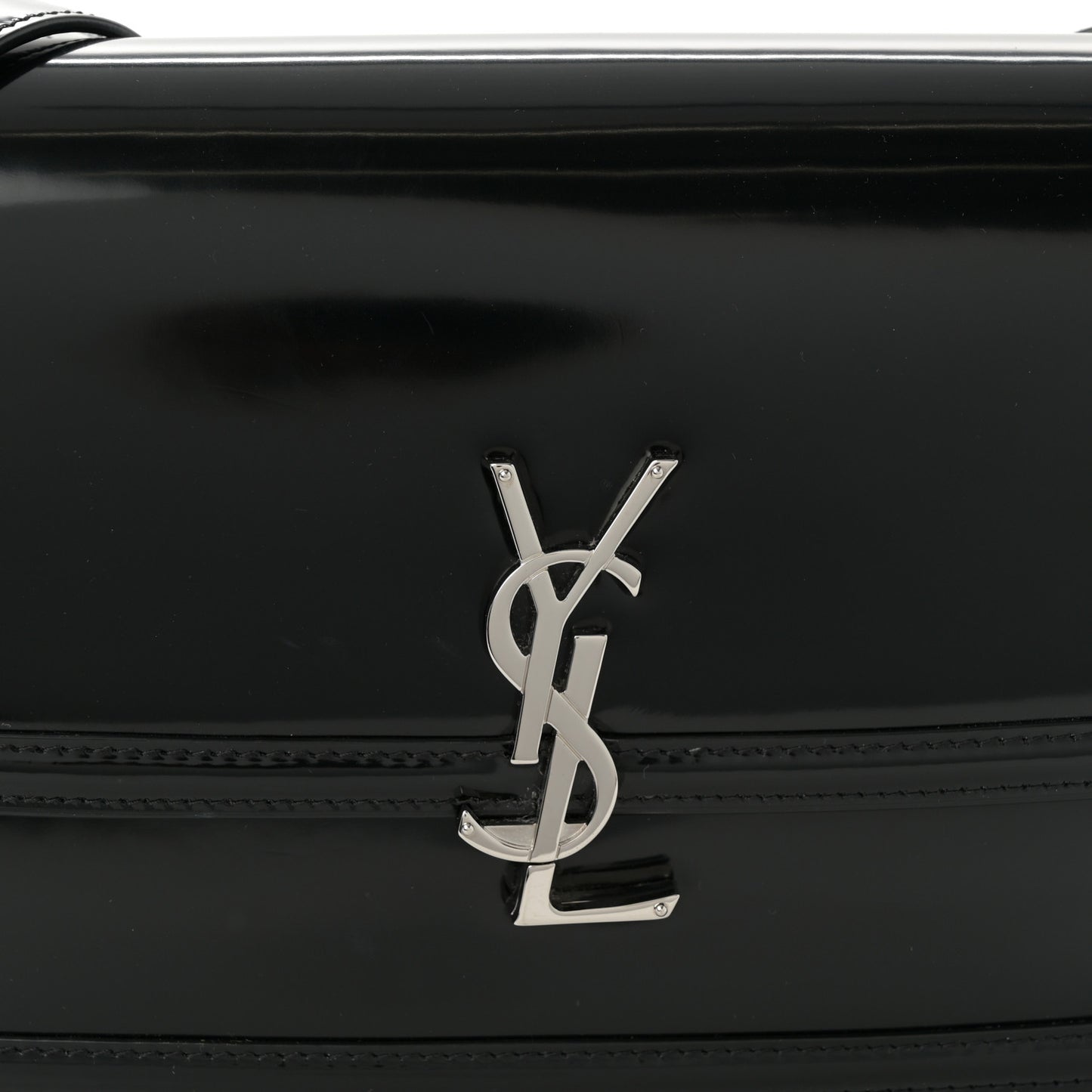 Patent Calfskin Monogram Medium Solferino Satchel Black