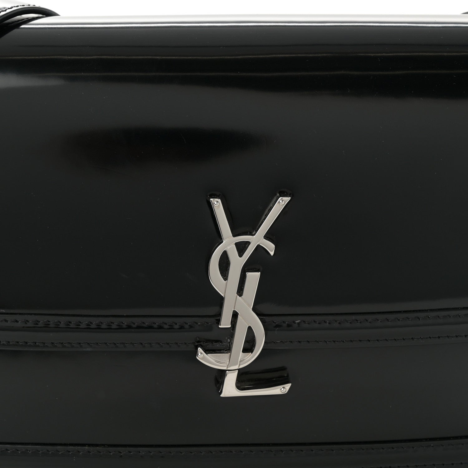Saint Laurent Patent Calfskin Monogram Medium Solferino Satchel Black 7 of 11