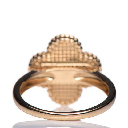 Van Cleef & Arpels 18K Yellow Gold Diamond Mother of Pearl Vintage Alhambra Ring 52 6 4 of 5