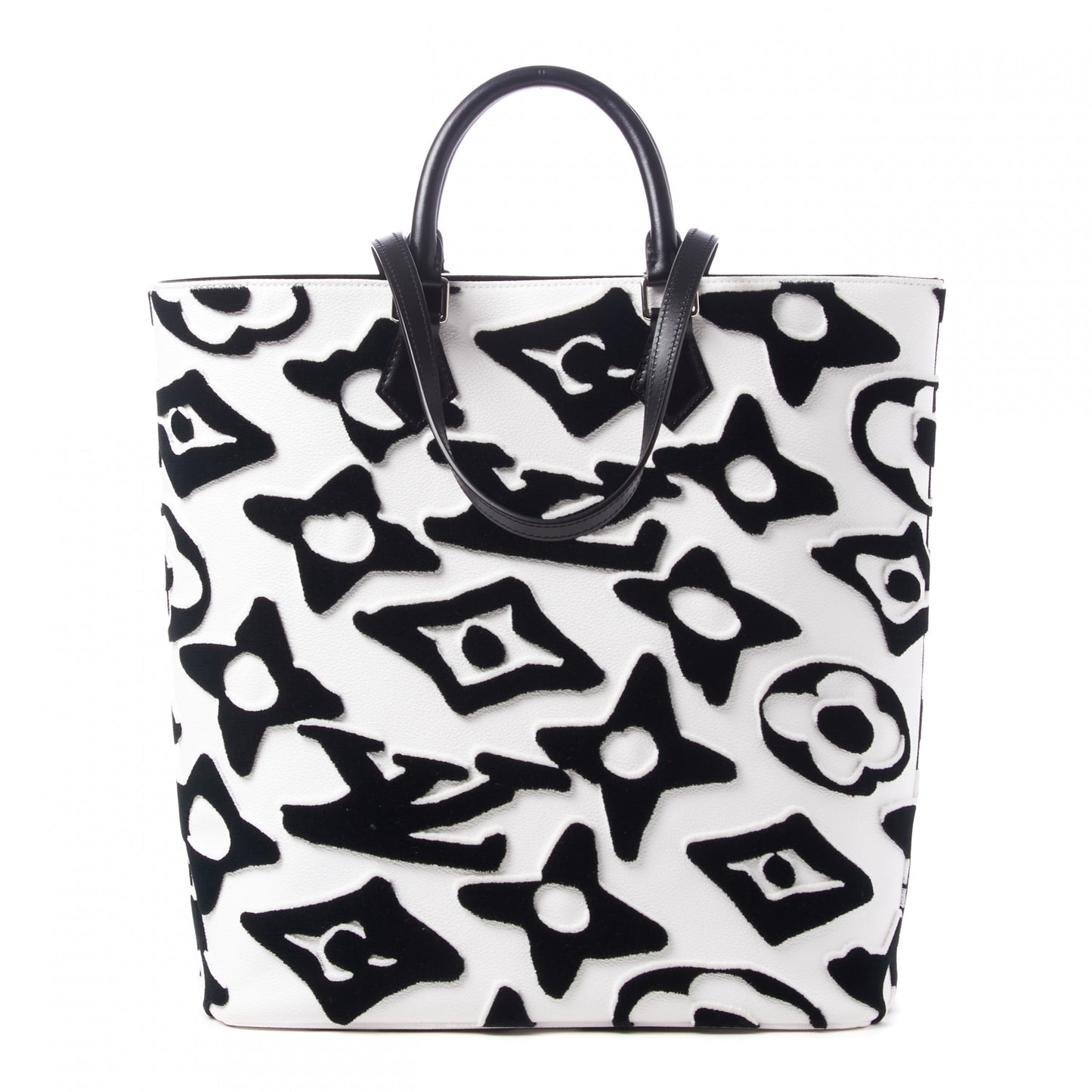 X UF Tufted Monogram Tufted Cabas White Black