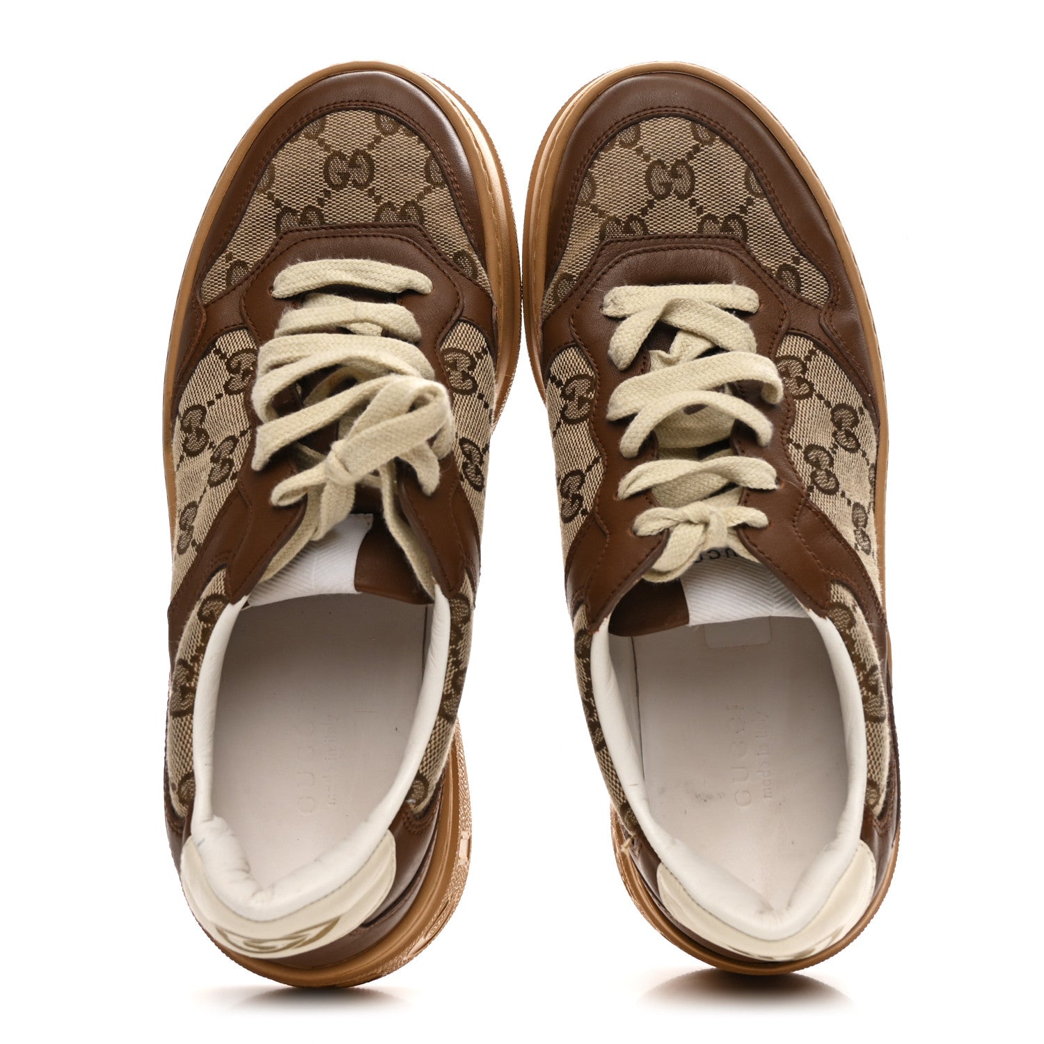 Gucci Calfskin GG Monogram Womens Platform 55mm Sneakers 39