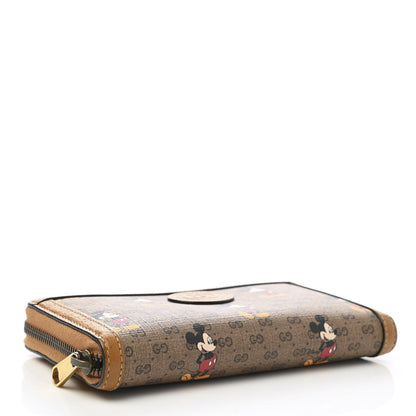 Gucci X DISNEY Mini Vintage GG Supreme Monogram Mickey Mouse Zip Around Wallet Beige Vintage Sun Oil 4 of 9
