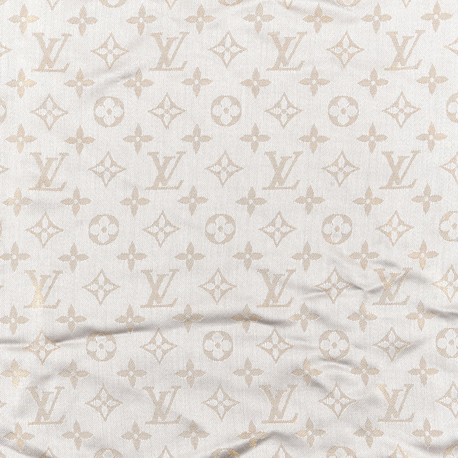 Louis Vuitton Silk Wool Monogram Shine Shawl Beige 3 of 4