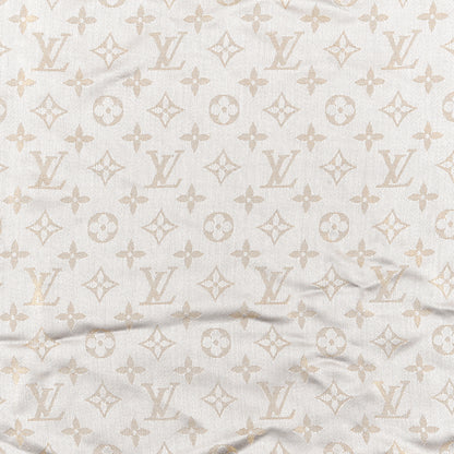 Louis Vuitton Silk Wool Monogram Shine Shawl Beige 3 of 4