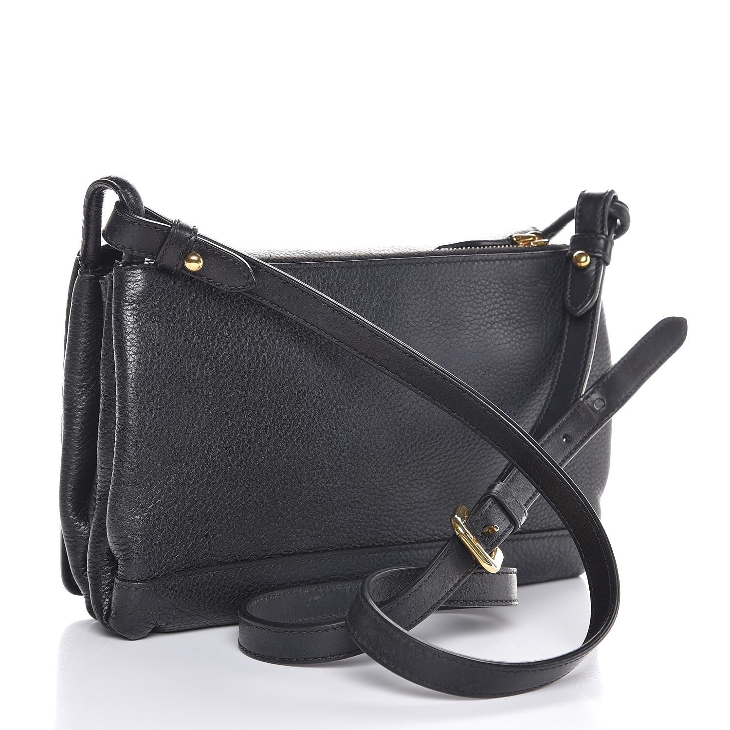 Prada Vitello Daino Shoulder Bag Black 3 of 9