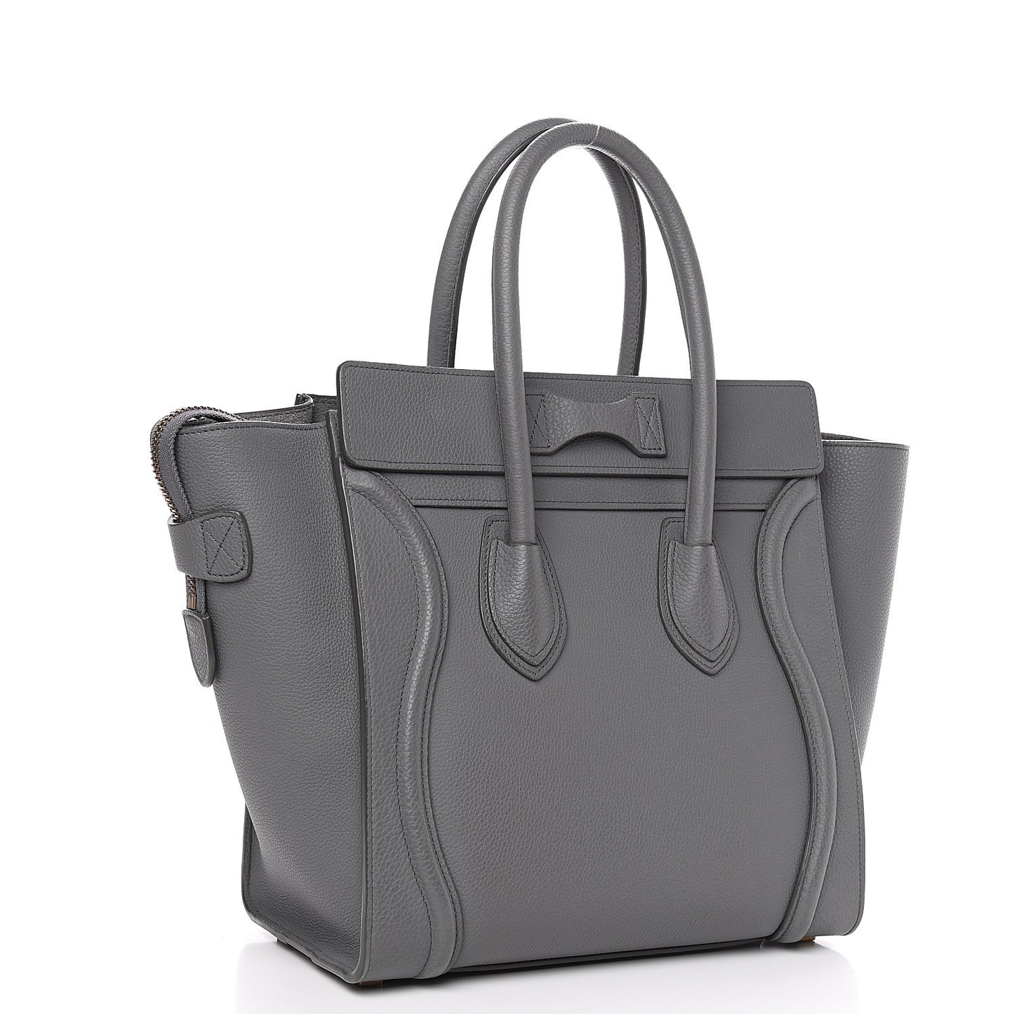 Baby Drummed Calfskin Micro Luggage Kohl