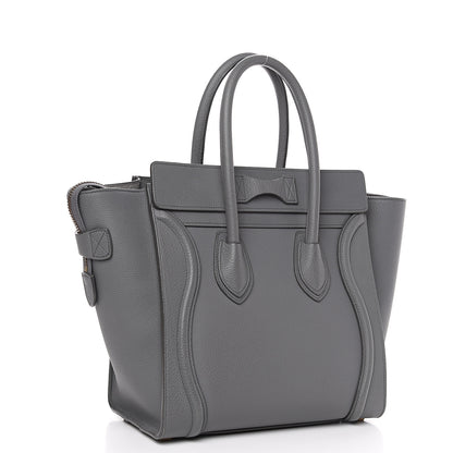 Celine Baby Drummed Calfskin Micro Luggage Kohl 2 of 8