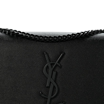 Saint Laurent Grain De Poudre Small Monogram Monochrome Kate Satchel Black 8 of 11