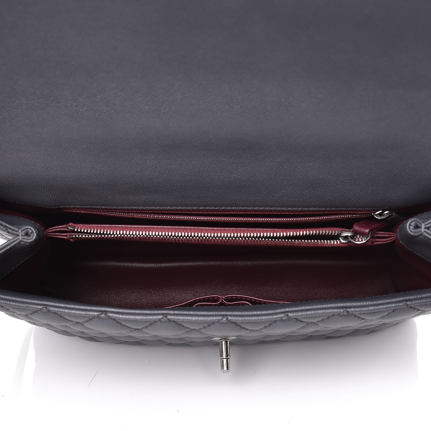 Chanel Caviar Lizard Quilted Medium Coco Handle Flap Grey 5 of 10