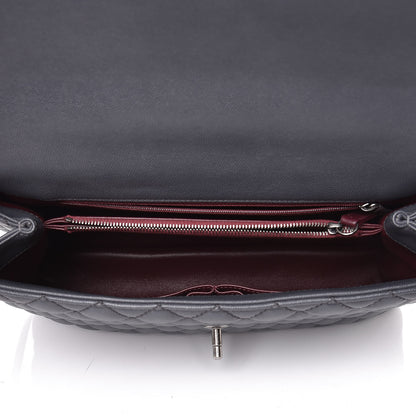 Chanel Caviar Lizard Quilted Medium Coco Handle Flap Grey 5 of 10