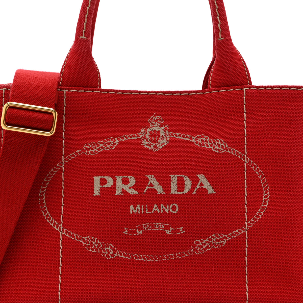 Canapa Small Logo Tote Rosso Talco
