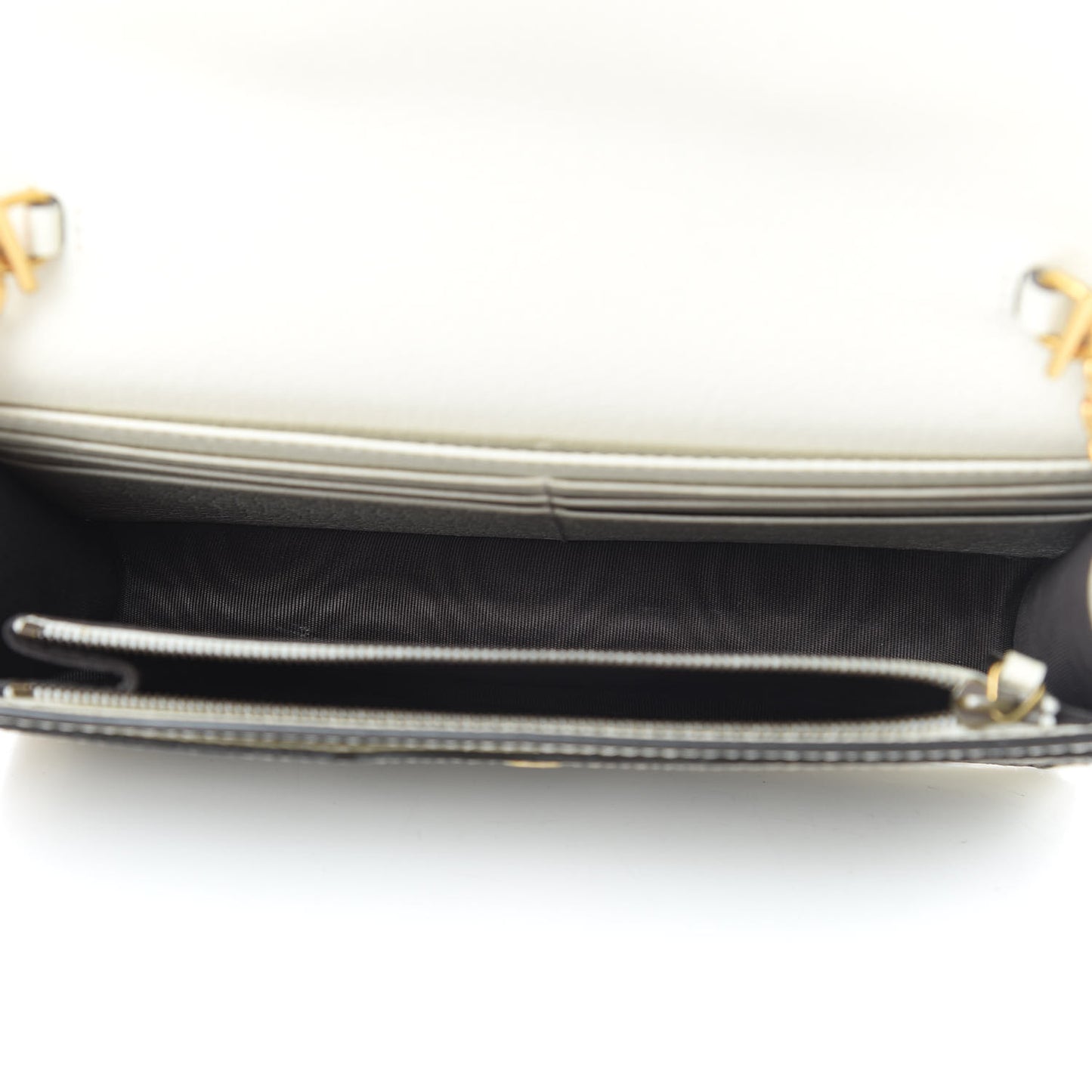 GG Supreme Monogram Web Queen Margaret Chain Wallet White