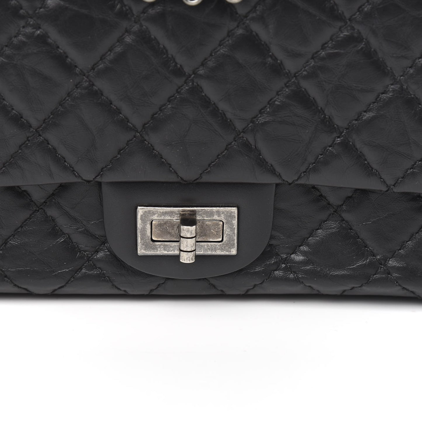 Aged Calfskin Quilted 2.55 Reissue 225 Flap Black