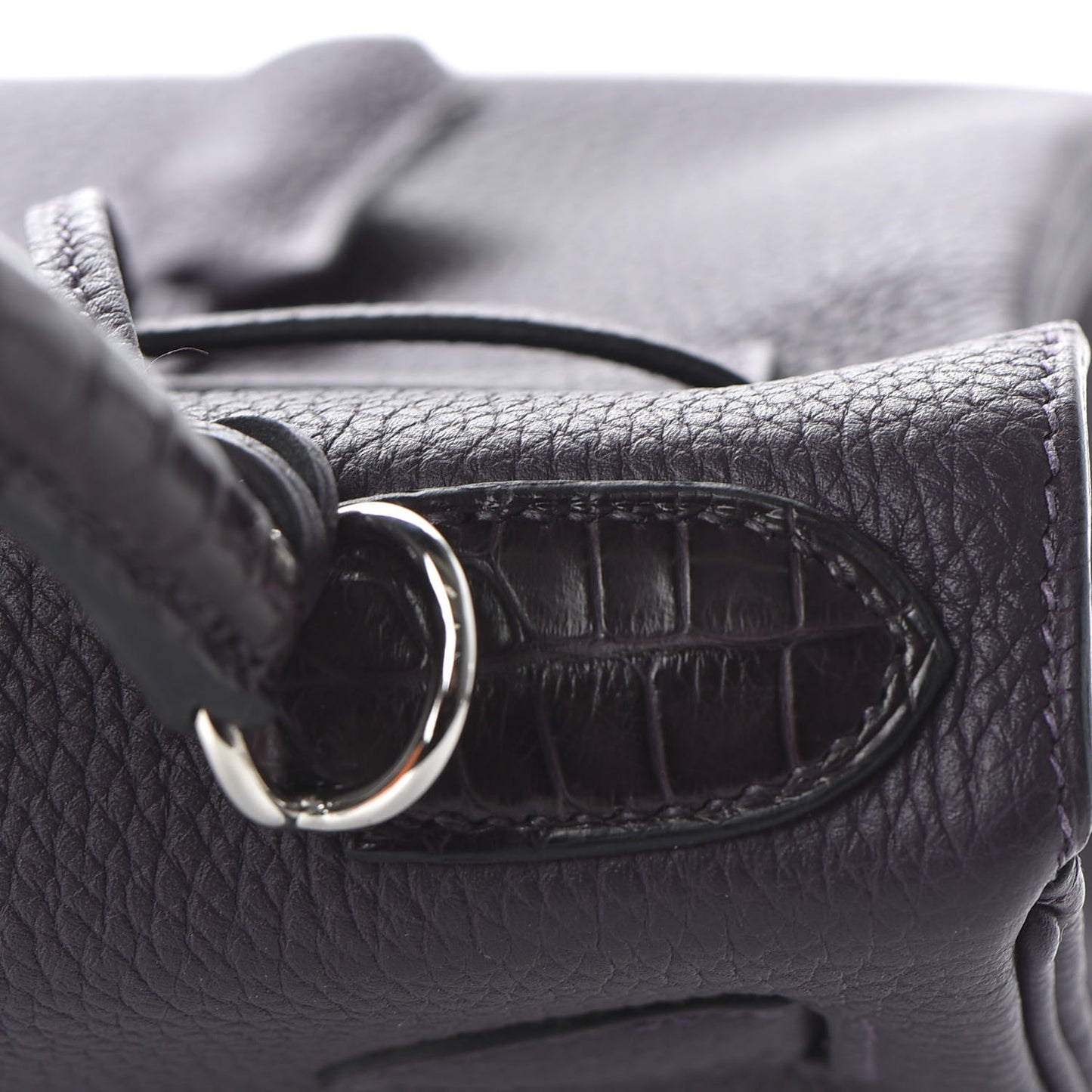 Togo Matte Alligator Kelly Retourne Touch 28 Raisin Prunoir