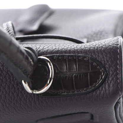 Hermes Togo Matte Alligator Kelly Retourne Touch 28 Raisin Prunoir 9 of 36