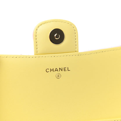 Chanel Lambskin Quilted Glasses Case With Chain Pink Yellow 8 of 10