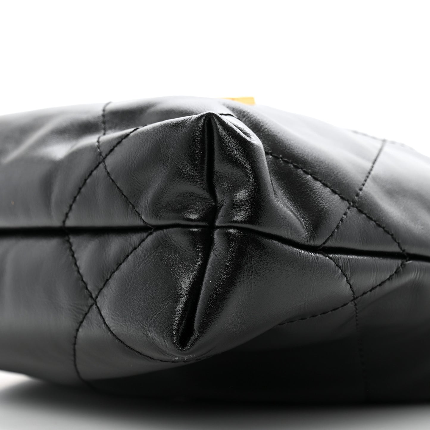 Shiny Calfskin Quilted Mini Chanel 22 Black