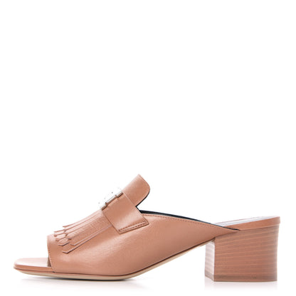 Hermes Goatskin Alma Sandals 37 Rose Bubinga 1 of 10