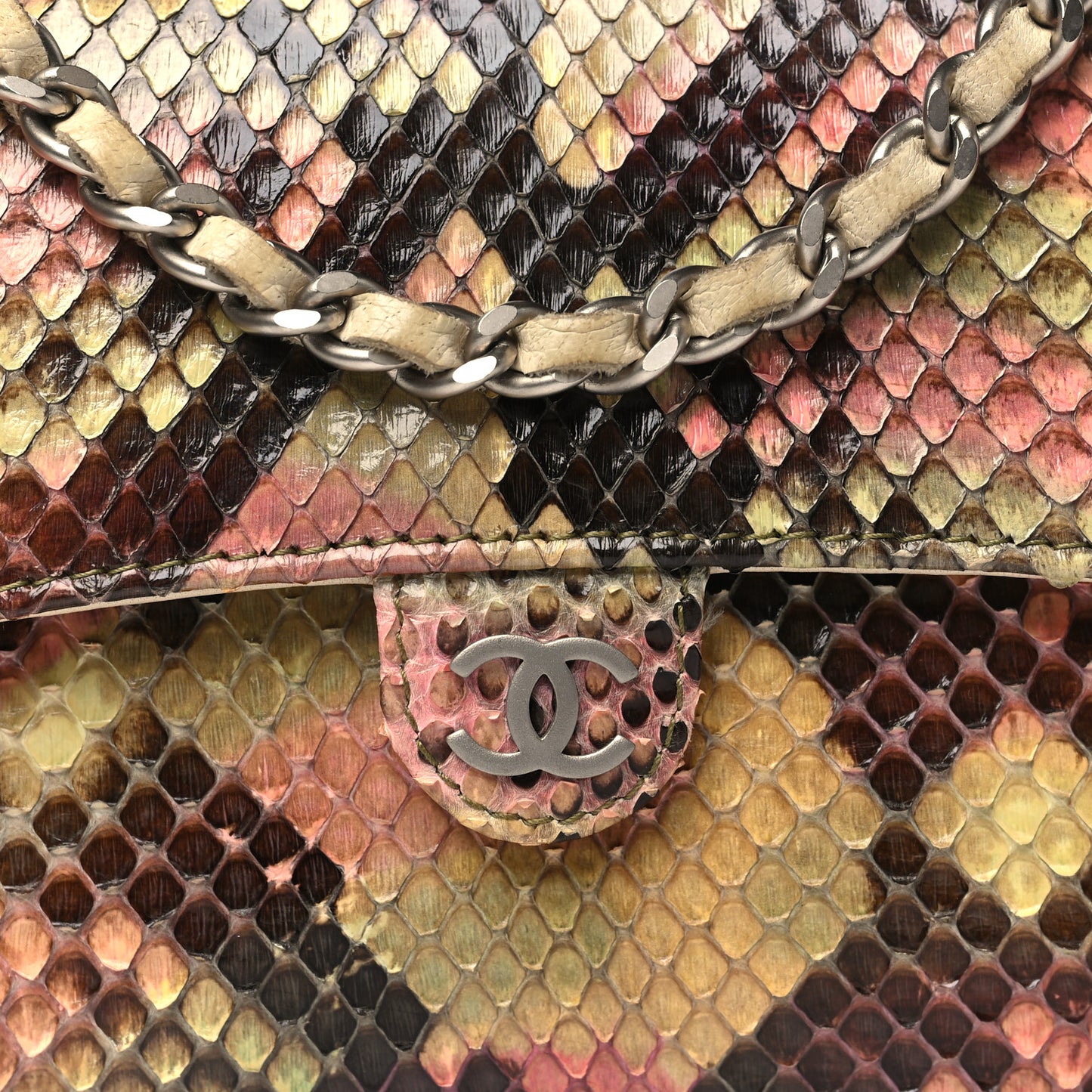 Python Extra Mini Rectangular Flap Pink