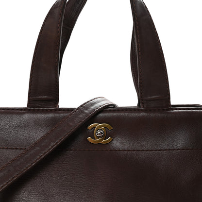 Chanel Calfskin Turnlock Shopper Tote Brown 9 of 11