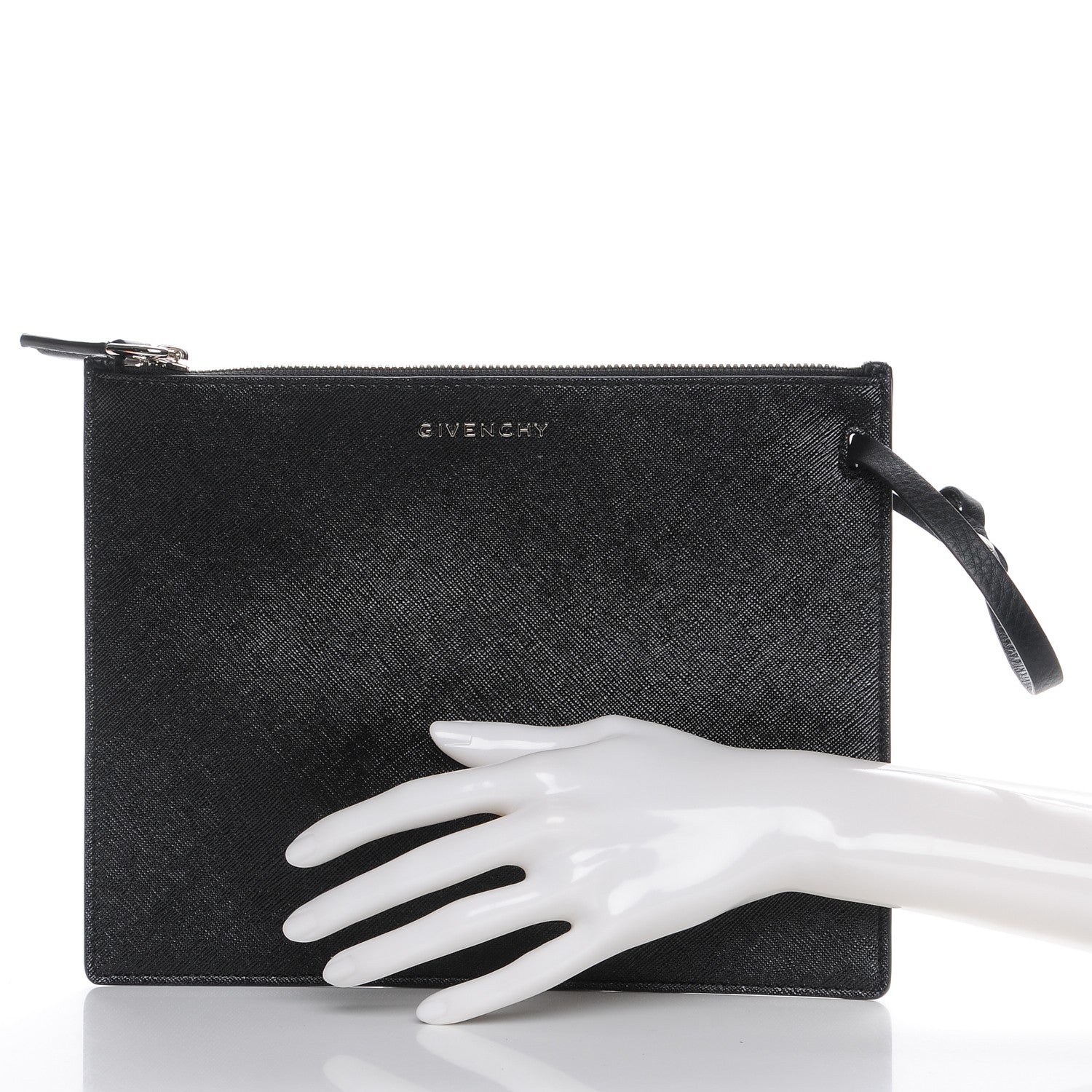Givenchy Grained Calfskin Medium Zip Pouch Black 2 of 7