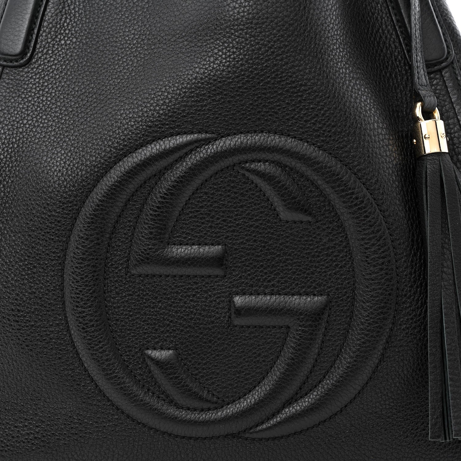 Gucci Pebbled Calfskin Medium Soho Shoulder Bag Black 8 of 13