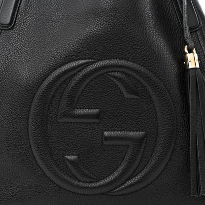 Gucci Pebbled Calfskin Medium Soho Shoulder Bag Black 8 of 13