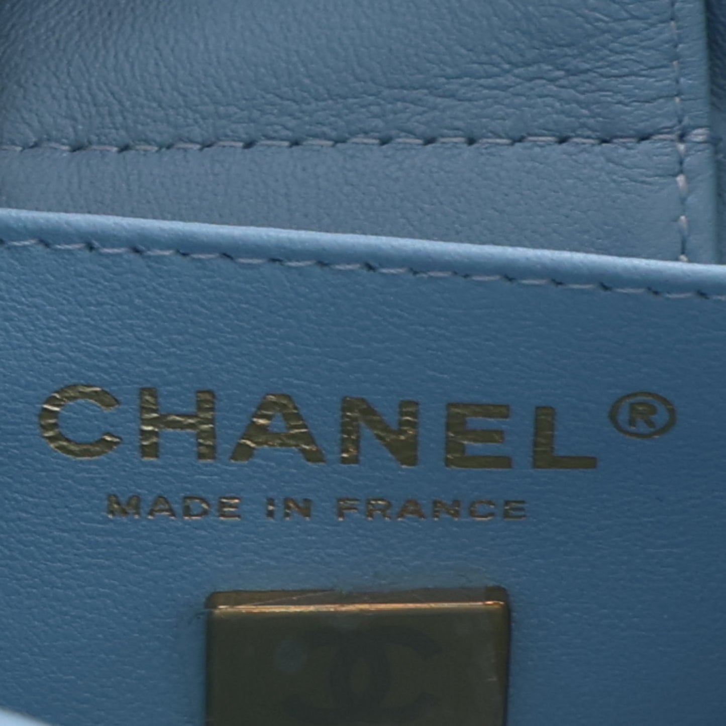 Caviar Quilted Mini Bucket Bag Blue