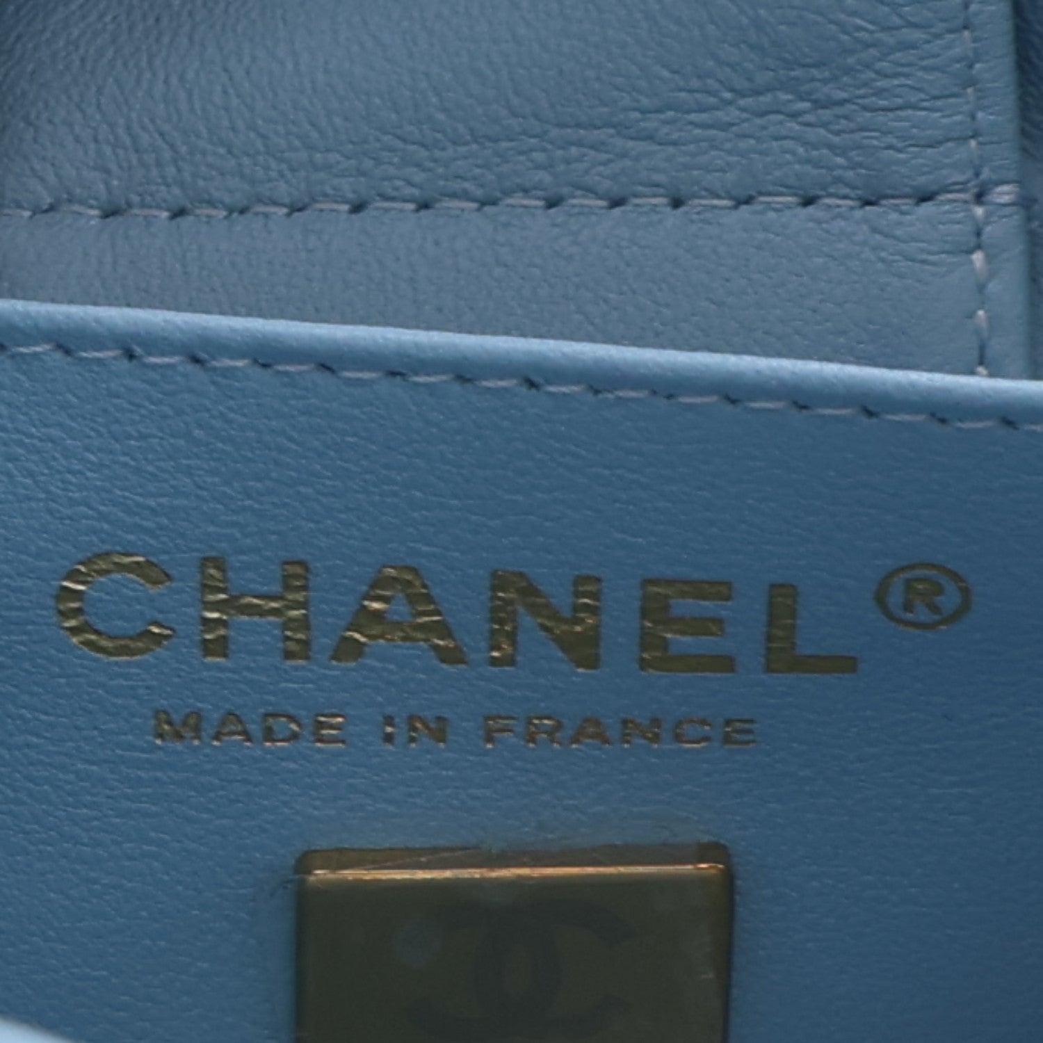 Chanel Caviar Quilted Mini Bucket Bag Blue 6 of 10