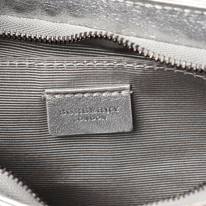 Burberry Metallic Calfskin Pochette Silver 5 of 11