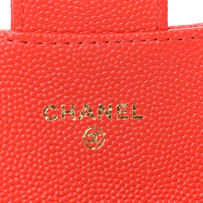 Chanel Caviar Quilted Flap Card Holder Wallet Red 6 of 8