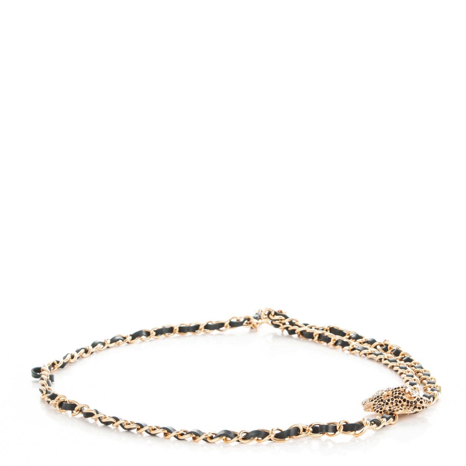 Chanel CHANE Lambskin Crystal Lion Chain Belt Gold 1 of 5