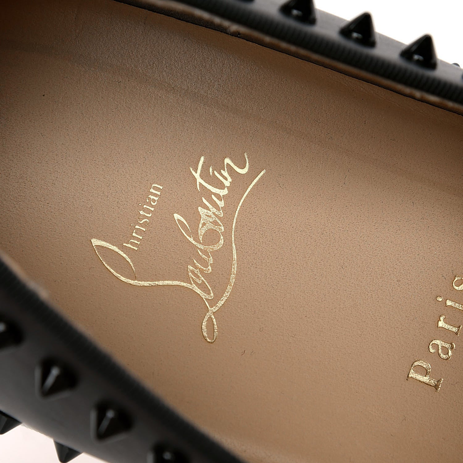 Christian Louboutin Calfskin Spikes Mens Roller Boat Flats 45 Black 6 of 6