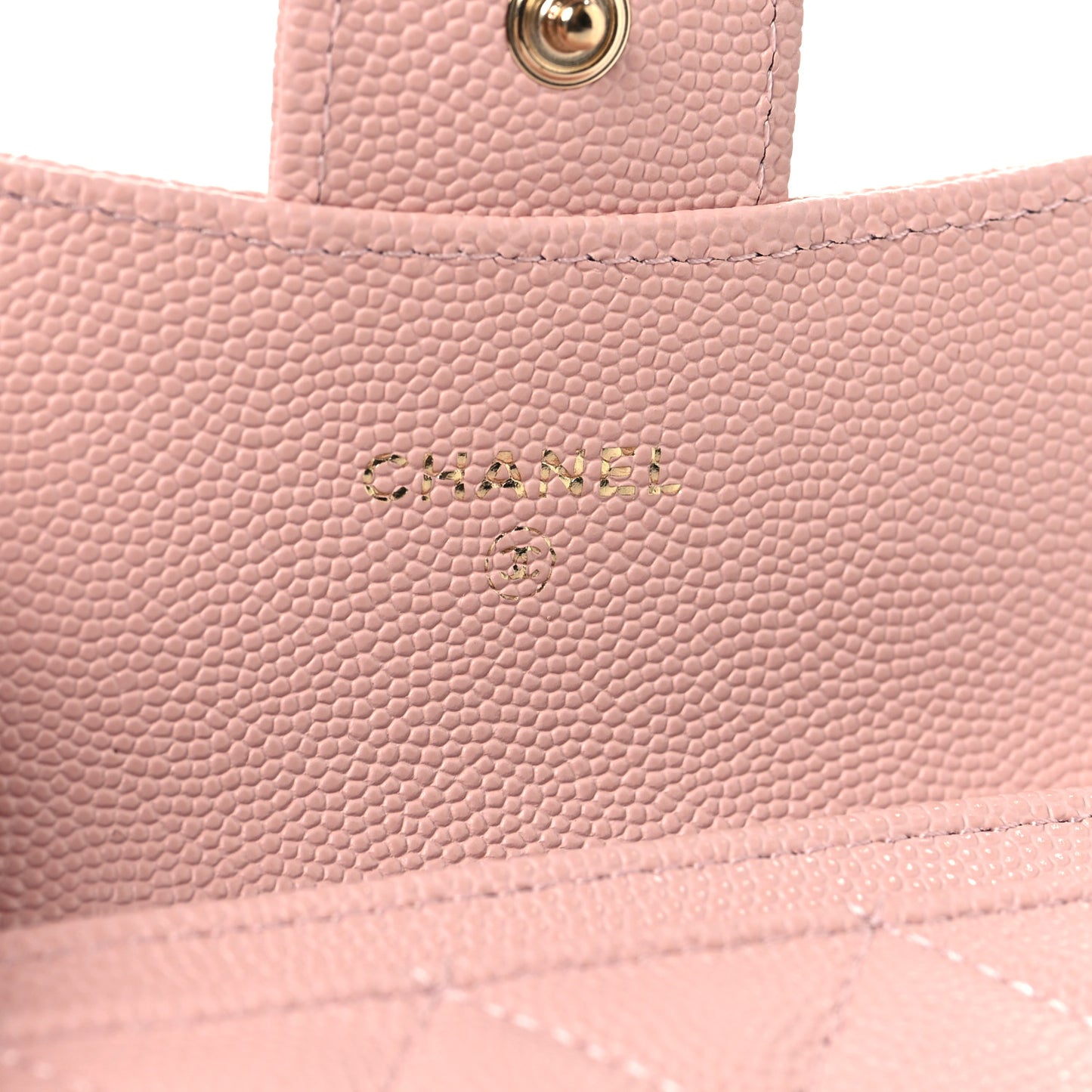 Caviar Quilted Flap Card Holder Wallet Light Pink