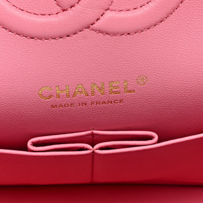 Chanel Iridescent Caviar Quilted Medium Double Flap Dark Pink 6 of 9
