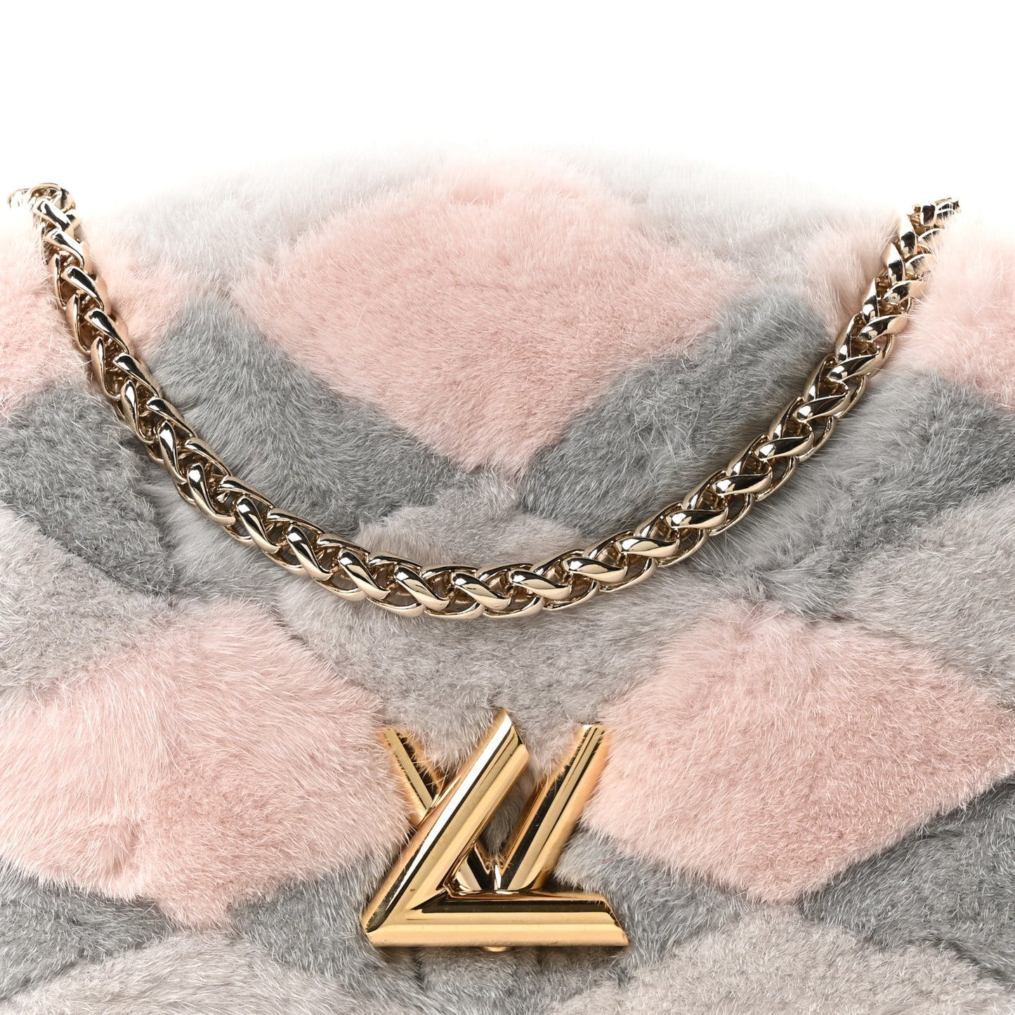 Mink Fur Malletage GO-14 PM Grey Pink