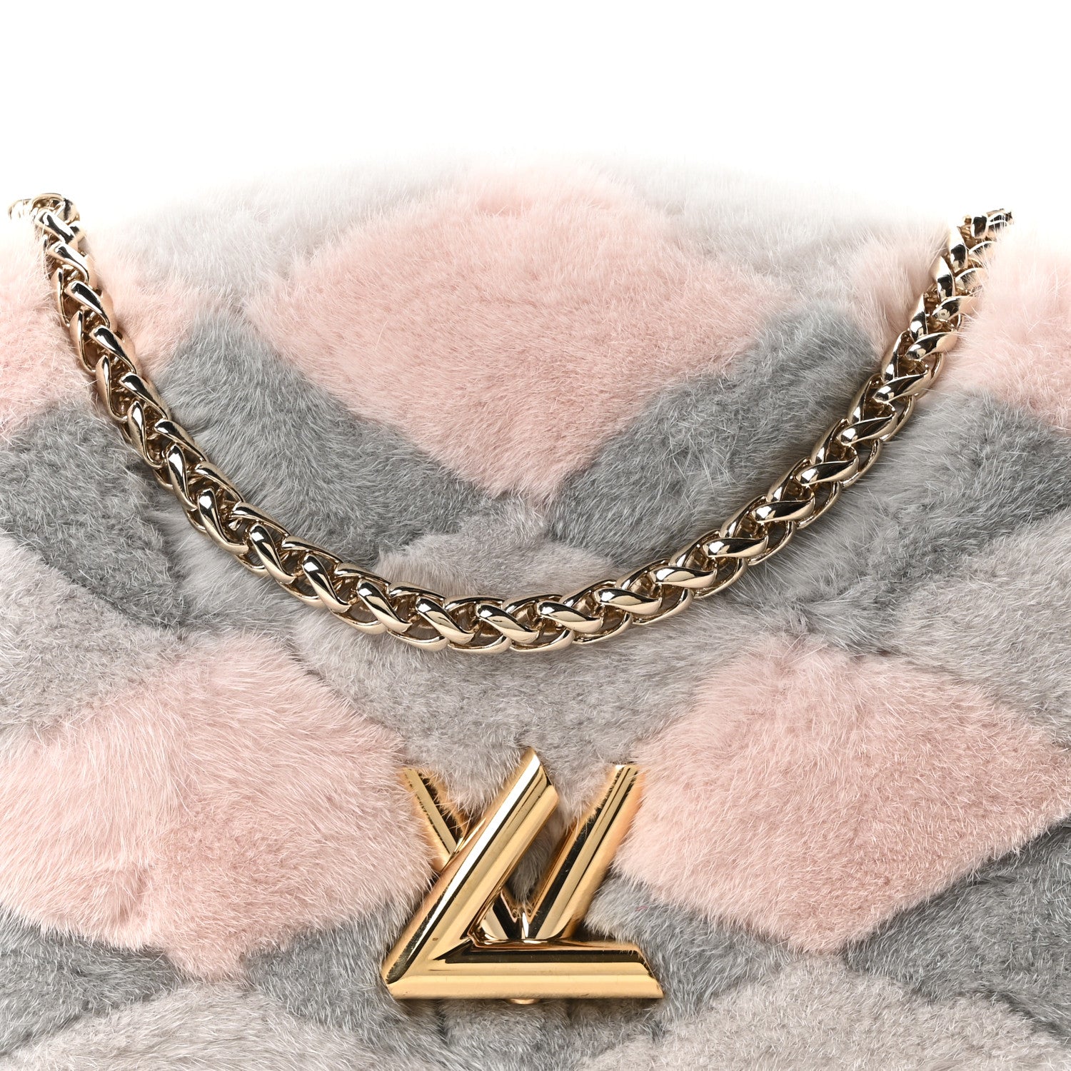 Louis Vuitton Mink Fur Malletage GO-14 PM Grey Pink 8 of 10