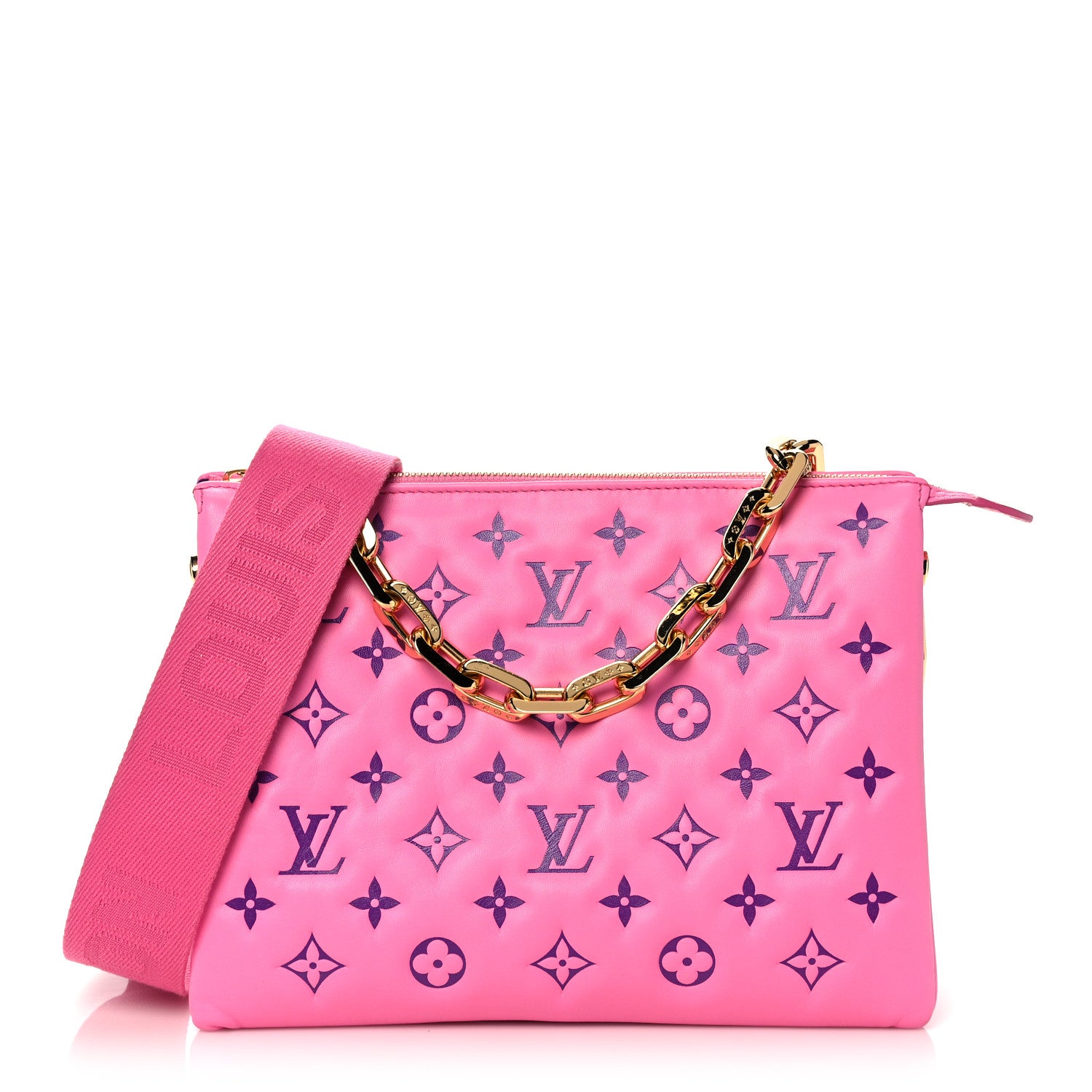 Louis Vuitton Lambskin Embossed Monogram Vuittamins Coussin PM Rose Violet 1 of 8