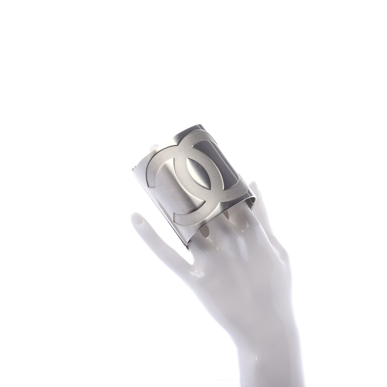 Chanel Metal Wide CC Mirror Cuff Silver 2 of 6
