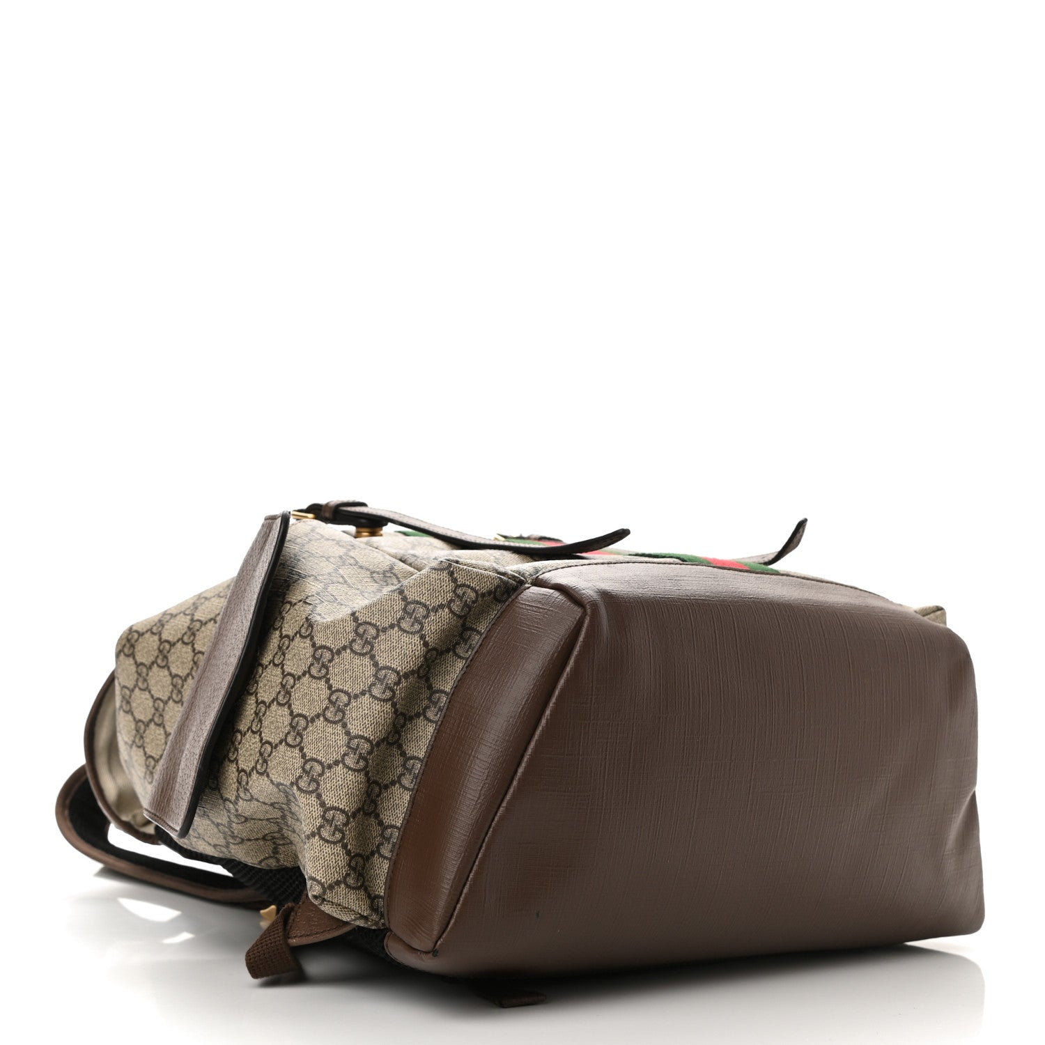 Gucci GG Supreme Monogram Medium Ophidia Double Buckle Backpack Brown 4 of 12