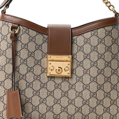 Gucci GG Supreme Monogram Medium Padlock Shoulder Bag Beige Ebony Brown Sugar 7 of 9