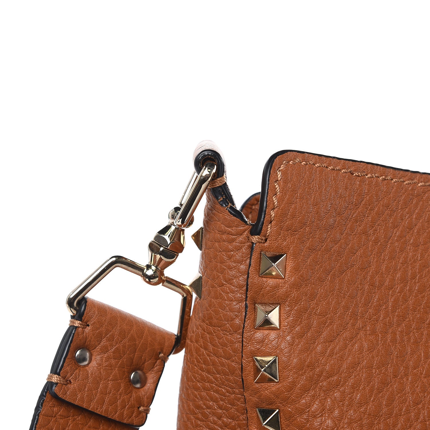 Valentino Garavani Pebbled Calfskin Large Rockstud Flip-Lock Messenger Bag Light Cuir 8 of 12