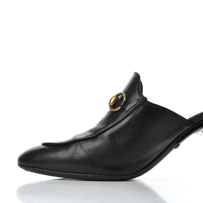 Gucci Malaga Kid Horsebit Princetown Mid Heel Mules 36.5 Black 11 of 21
