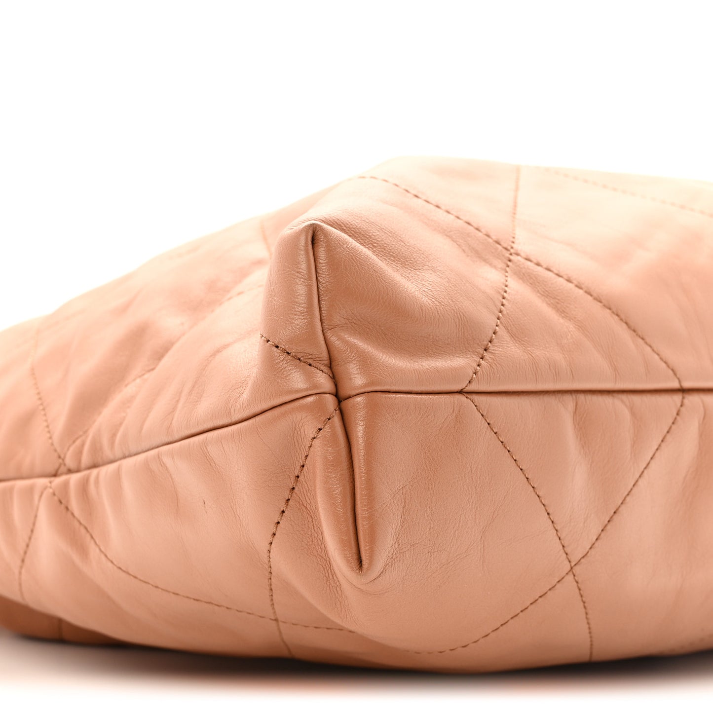 Shiny Calfskin Quilted Chanel 22 Camel