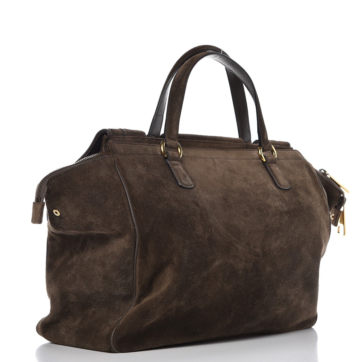 Gucci Suede Medium 1973 Top Handle Satchel Olive 3 of 16