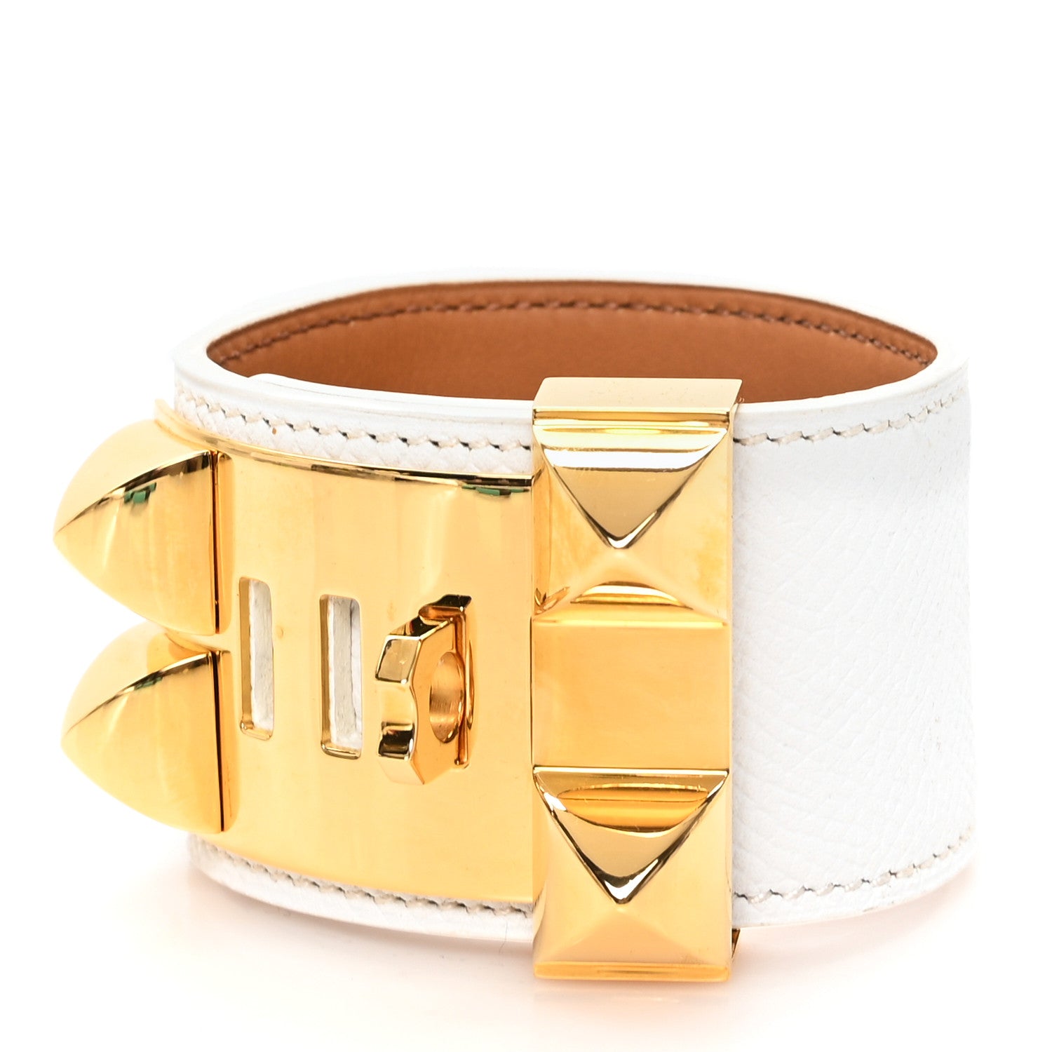 Hermes Epsom Collier de Chien CDC Bracelet S White 3 of 6